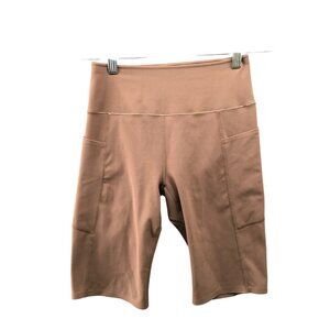 Uniqlo Airism Soft Active Biker Shorts Womens XS Tan Brown Dry Gym Yoga Cycling